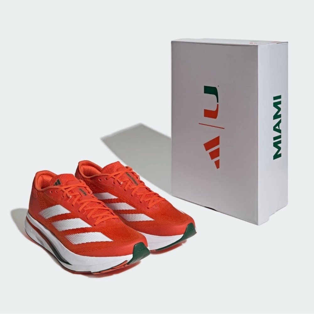 New Miami Hurricanes adidas Unisex Adizero Sl2 Running Shoes Women’s 8 Men’s 7
